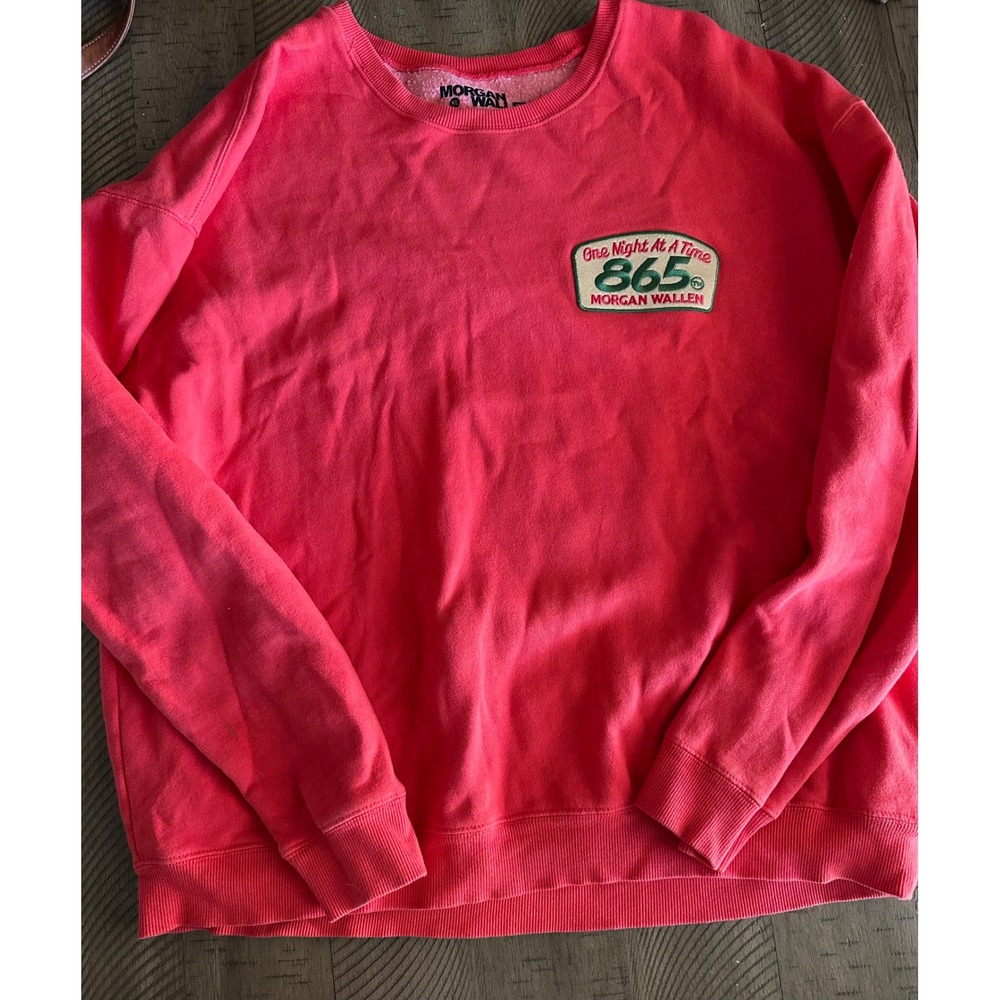 Morgan Wallen "One Night At A Time" 865 Coral Red Crewneck Sweatshirt - Size XL
